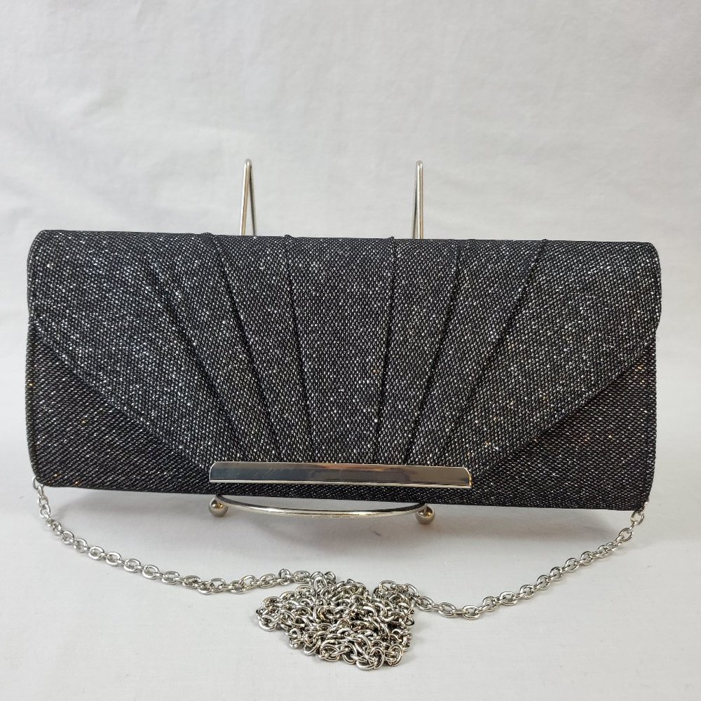 Call It Spring Clutch Black Metallic Chain Strap